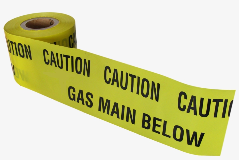 Caution Gas Mains Below Tape 365m X 150mm, transparent png #4339448