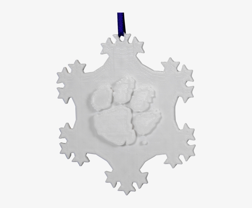 Clemson 3-d Printed White Snowflake Ornament - Clemson University, transparent png #4340616