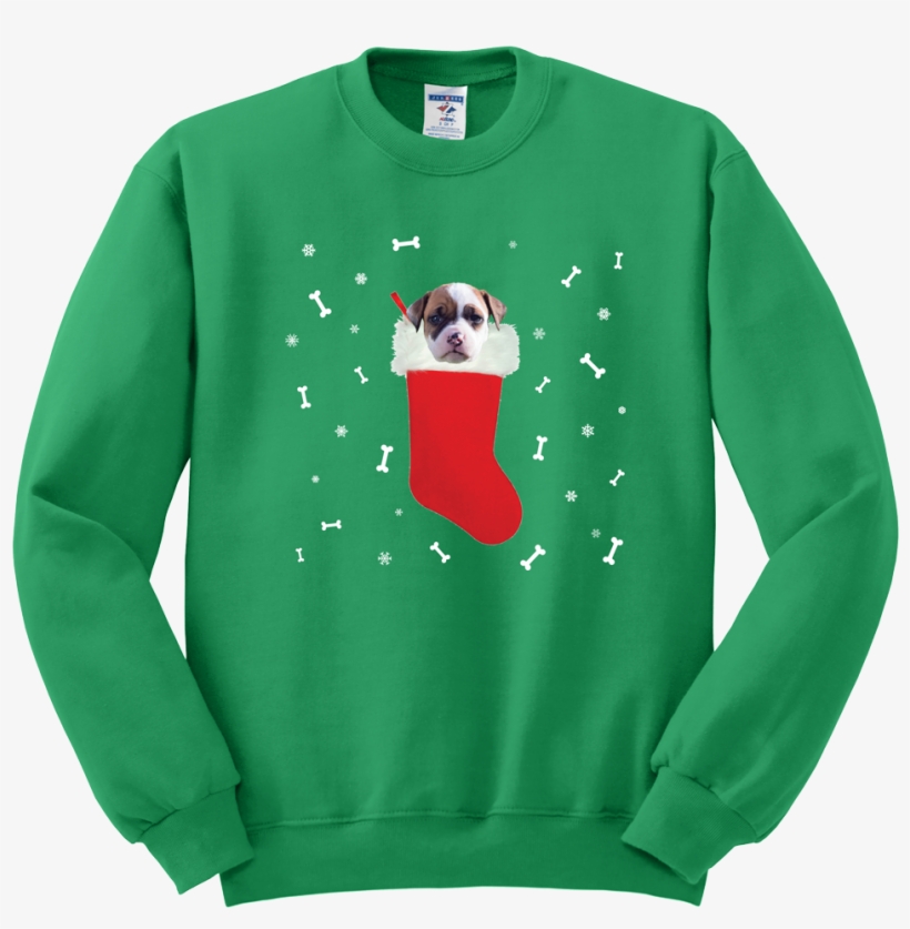 Pitbull In A Christmas Stocking Sweatshirt - Ohio University Crewneck Sweatshirts, transparent png #4343140