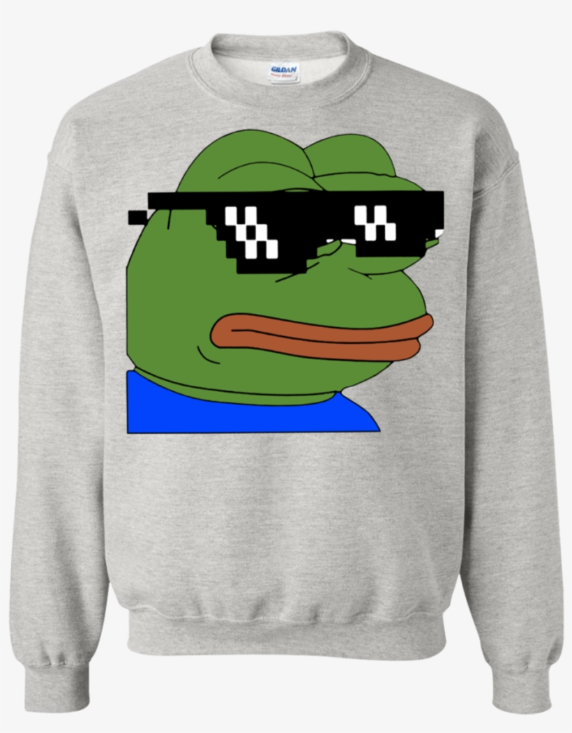 Pepe Thug Life Glasses Sweatshirt - Hold The Door Hodor Unisex Crewneck Sports Grey X-large,, transparent png #4343673