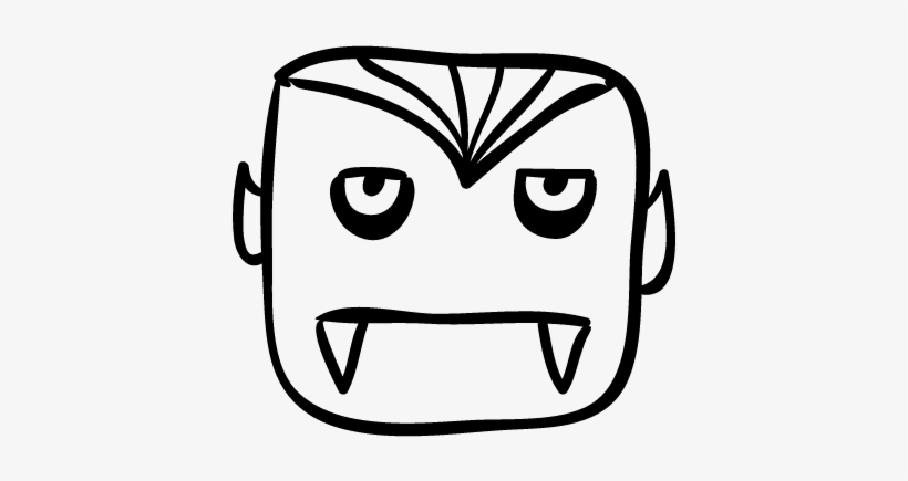 Halloween Head With Fangs Vector - Fang, transparent png #4344465