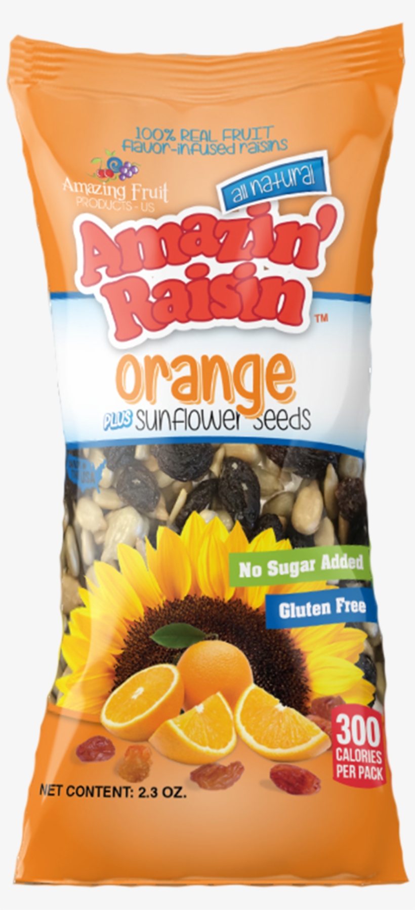 Orange Plus Sunflower Seeds 100% Real Fruit Flavor-infused - Fruit, transparent png #4344600