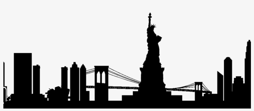 New York Silhouette Png Clipart Manhattan Skyline - Nyc Skyline Silhouette Png, transparent png #4344724