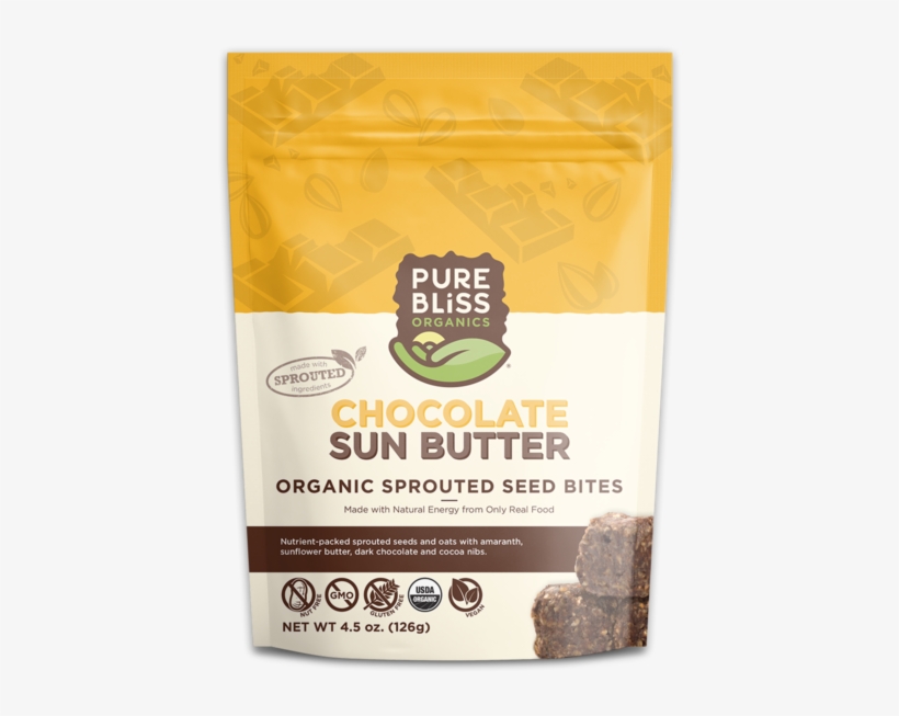 Organic Chocolate Sunbutter Sprouted Seed Bites - Organic Chocolate, transparent png #4344808