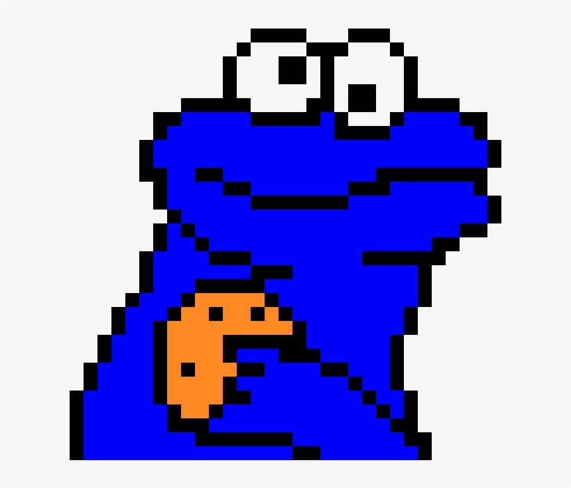 Cookie Monster - Minecraft Cookie Monster Pixel Art, transparent png #4345743
