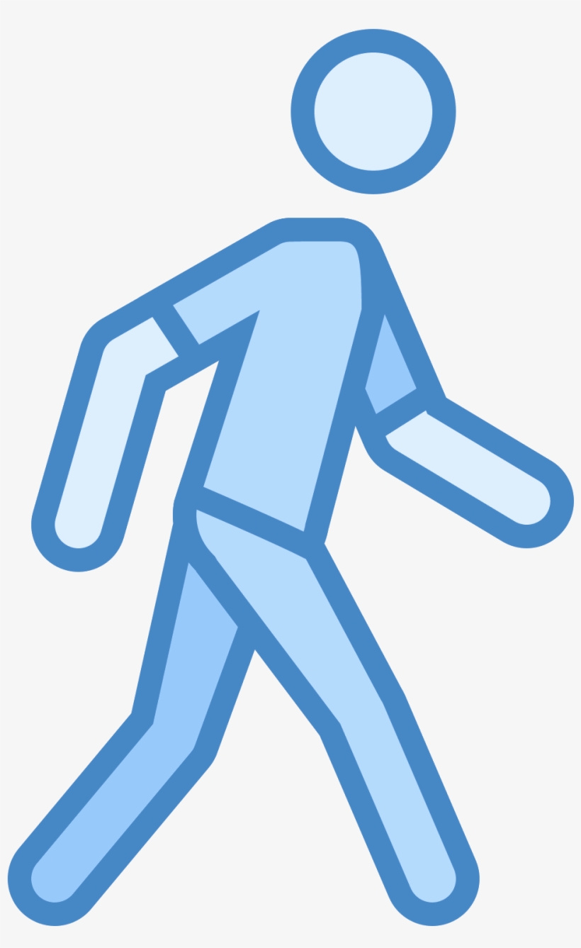 This Icon Is Like A Three Dimension Stick Person - Walking Icon Blue, transparent png #4345803
