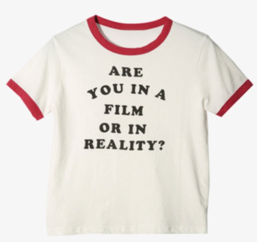 White T-shirt / Polyvore - You In A Film Or Reality T Shirt, transparent png #4346089