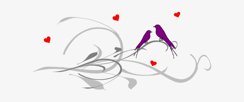 Love Birds On A Branch Svg Clip Arts 600 X 263 Px, transparent png #4346257