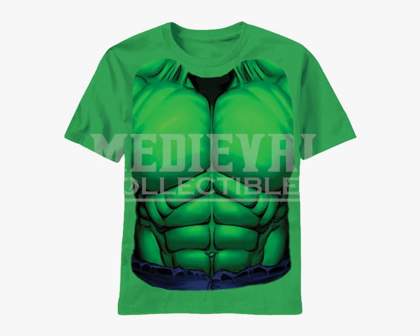 Adult Green Hulk Chest T-shirt - Hulk Shirt Adult, transparent png #4346305