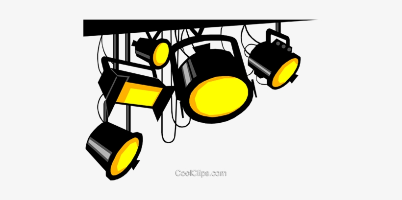 Stage Lights Royalty Free Vector Clip Art Illustration - Spotlight Clipart, transparent png #4346386