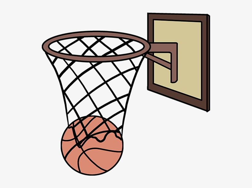 How To Draw Basketball Hoop - Drawing, transparent png #4346811