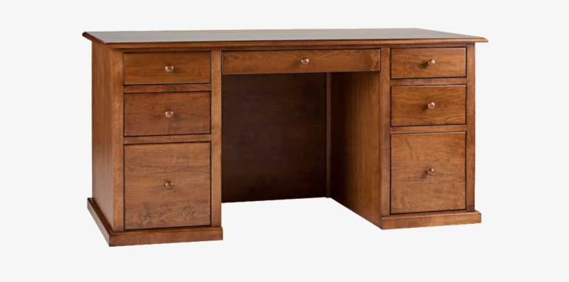 Double Pedestal Desk View Details - Desk, transparent png #4346849