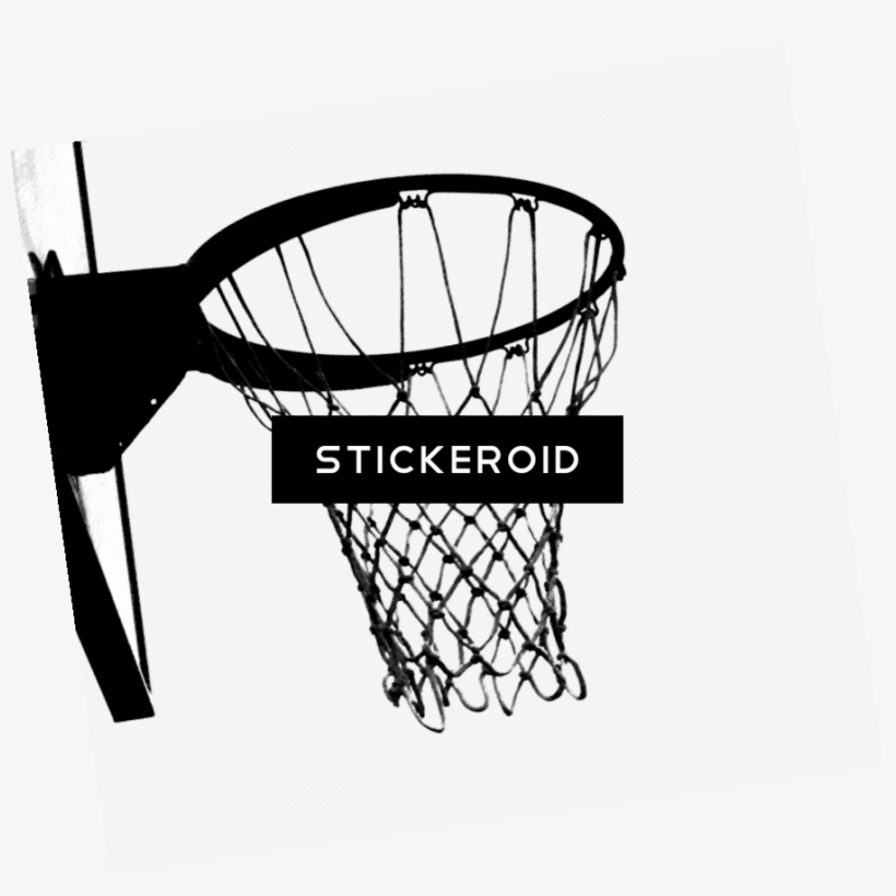 Black And White Basketball Hoop - Basketball Hoop Clipart, transparent png #4346945