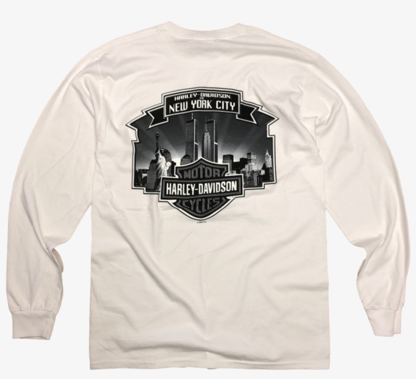 Nyc Exclusive Skyline White Long Sleeve Shirt - Long-sleeved T-shirt, transparent png #4347057