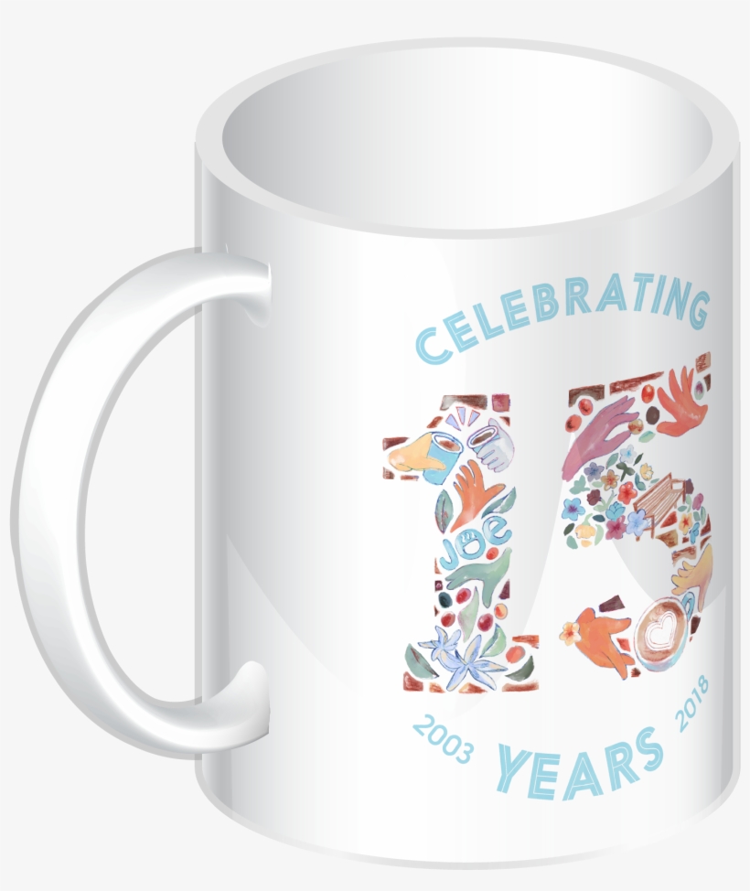 15th Anniversary Mug - Joe Coffee, transparent png #4347503