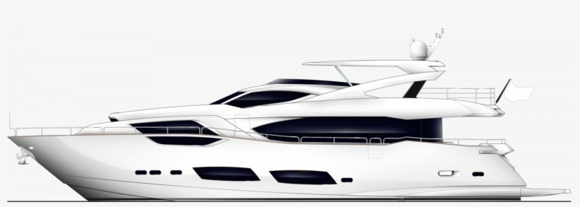 Side Profile - 95 Yacht - Sunseeker 95 Yacht, transparent png #4349278