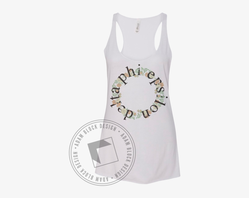 Delta Phi Epsilon Floral Wreath Tank - Rush Sigma Nu Shirt, transparent png #4349279