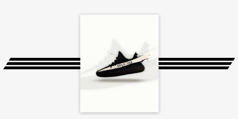 First I Chose An Image Of The Black/white Yeezy Boost - Slip-on Shoe, transparent png #4349697