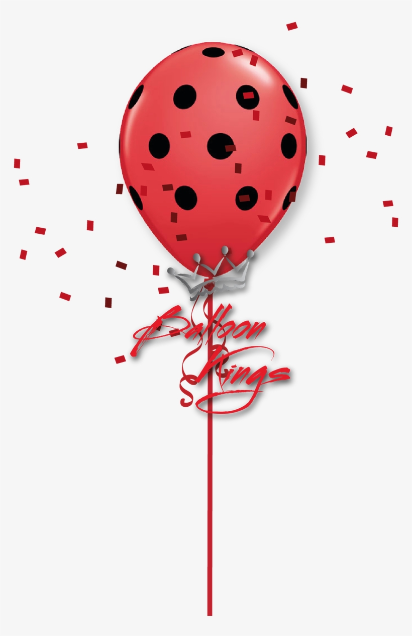 11in Red And Black Polka Dots - Red And Black Polka Dots Balloon, transparent png #4350892