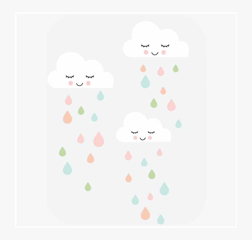 Cloud With Rain Drops Print, transparent png #4351029