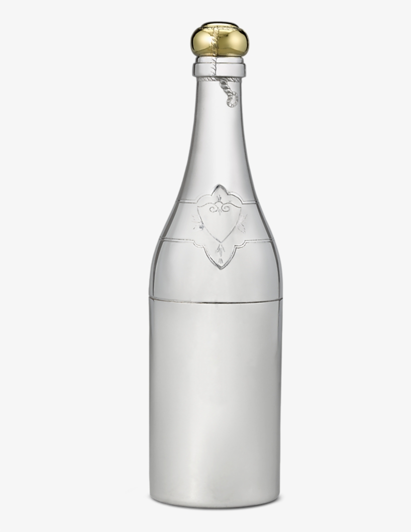 French Champagne Bottle Cocktail Shaker - Glass Bottle, transparent png #4351482