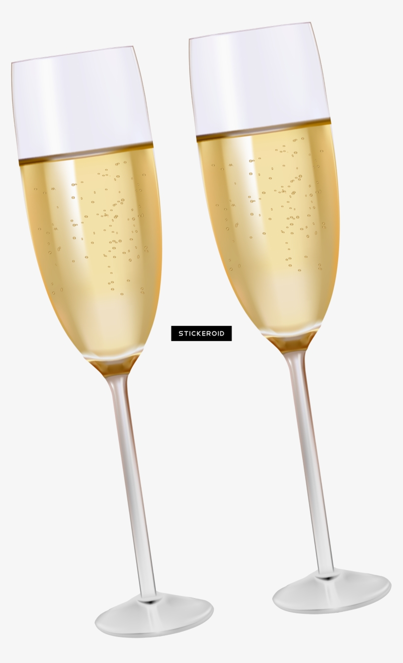 Champagne Bottle - Wine Glass, transparent png #4351705
