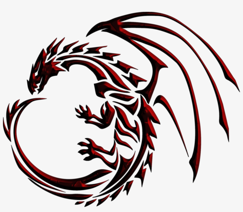 Desenho Dragao Tribal Png - Tribal Dragon Logo Red, transparent png #4351747
