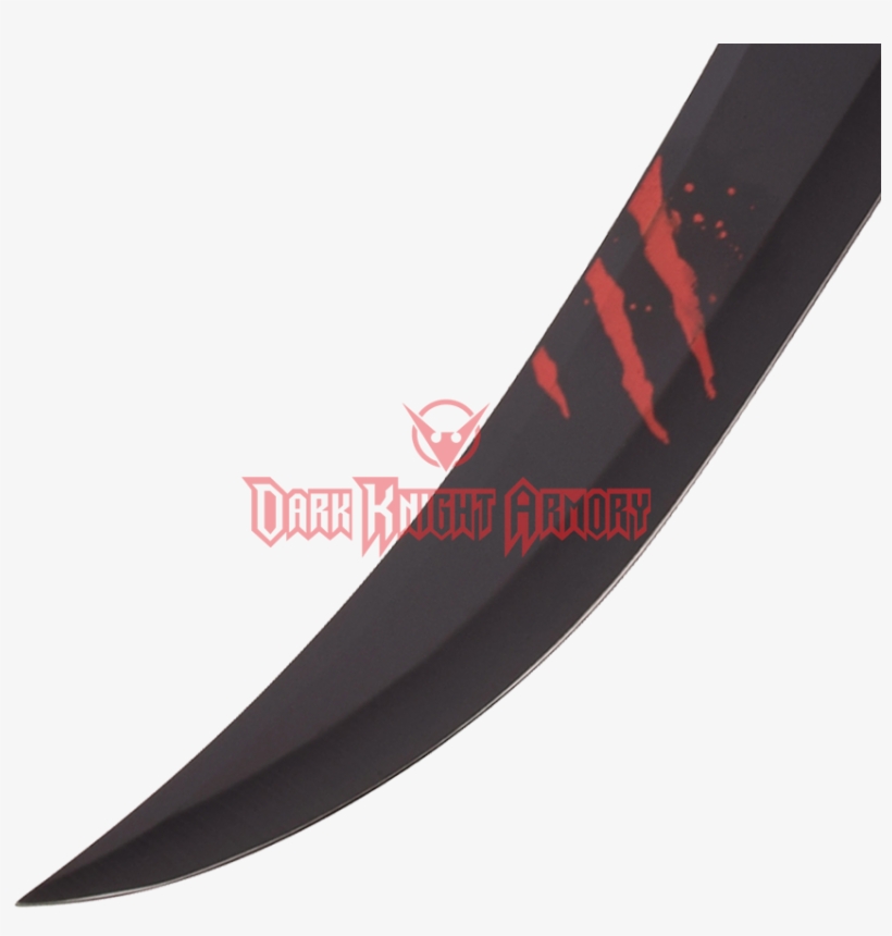 Red Claw Marks Fantasy Sword - Hunting Knife, transparent png #4352391