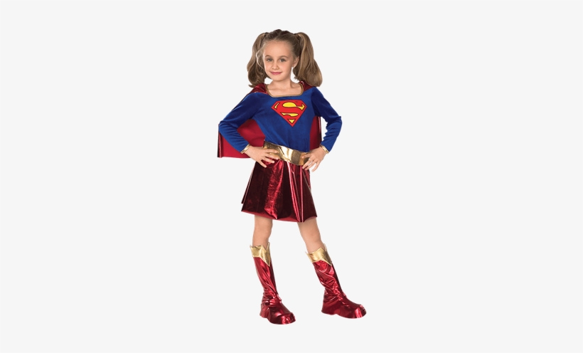 Girls Supergirl Costume - Super Girl Costume For Kids, transparent png #4352706