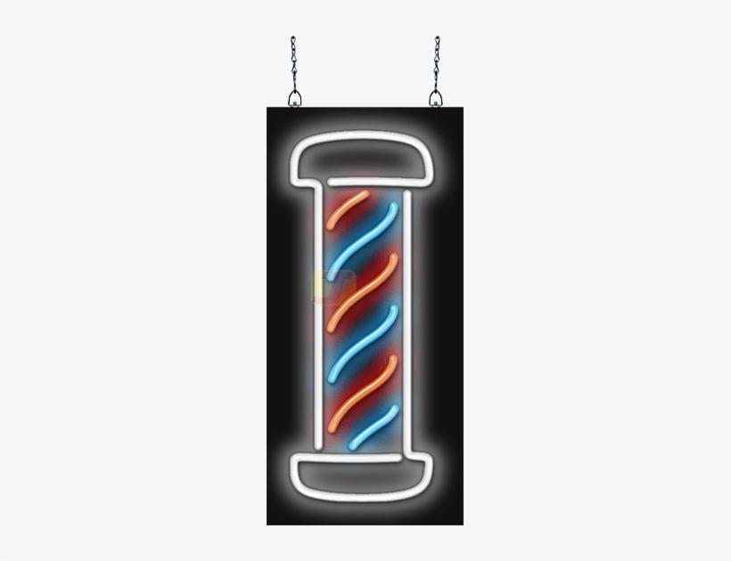 Barber Pole Small Neon Sign - Barbershop, transparent png #4353535