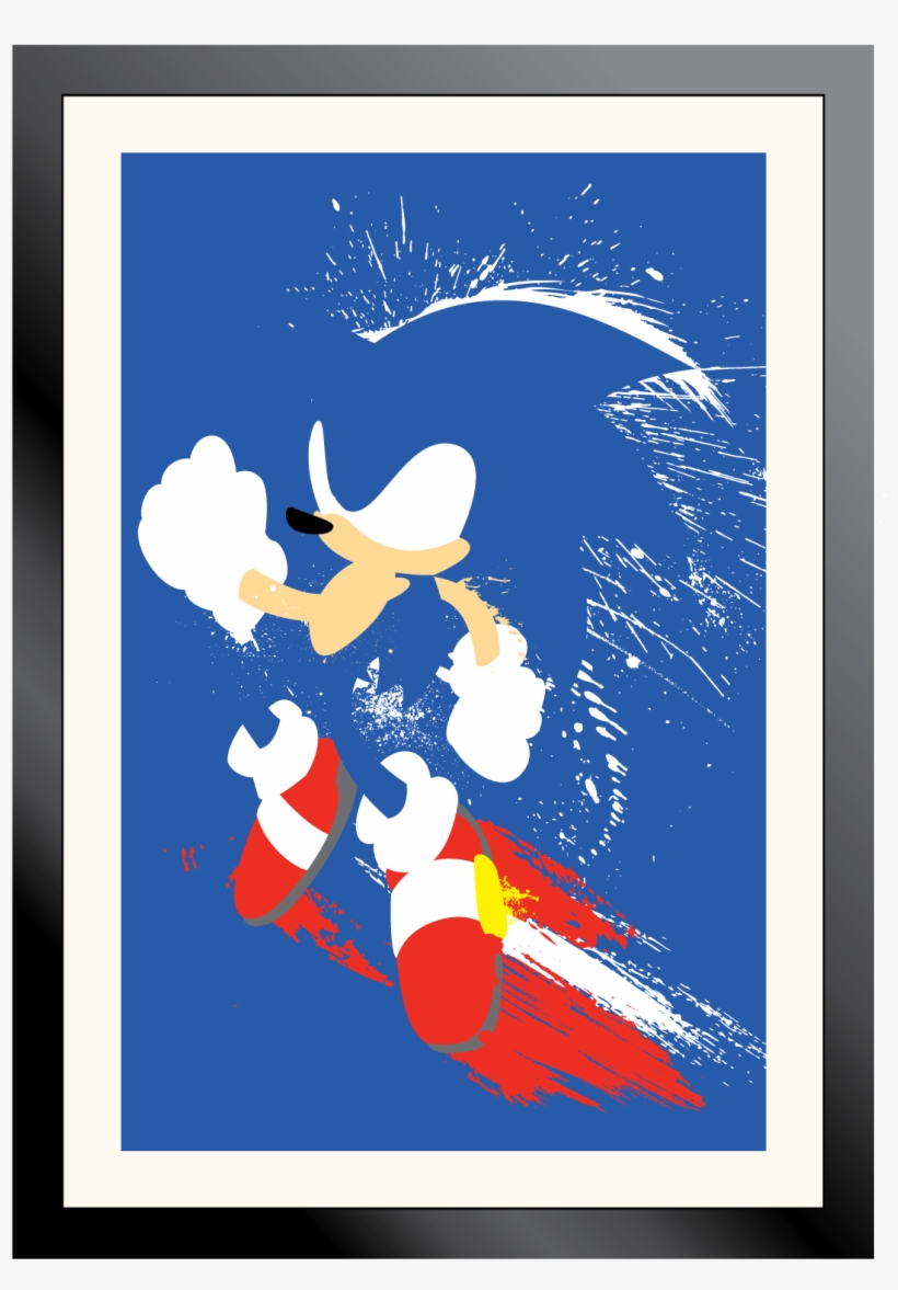 Sonic The Hedgehog Splatter Art Poster - Sonic The Hedgehog Splatter Art, transparent png #4353935