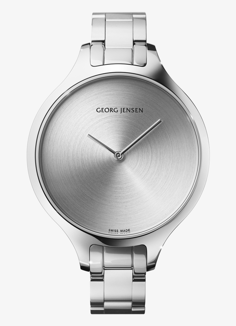 Georg Jensen Concave Black Dial Diamond Set Bezel Steel, transparent png #4354447