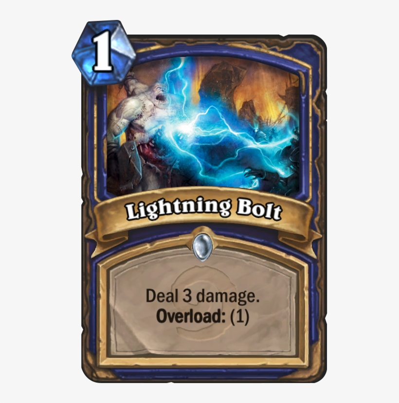 Lightning Bolt Card - Lightning Bolt Hearthstone, transparent png #4355573