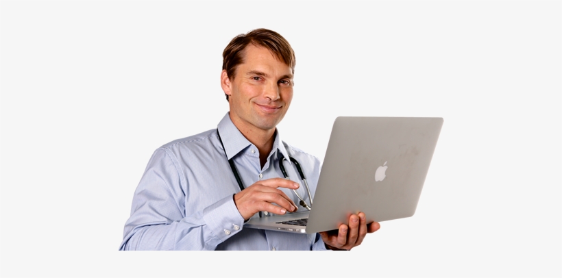 Doctor On Laptop - Physician, transparent png #4355576