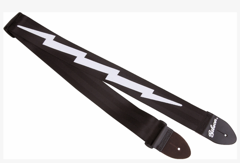 Gibson Asgsbl The Lightning Bolt Sealtbelt - Gibson Lightning Bolt 2" Nylon Strap Black, transparent png #4355603
