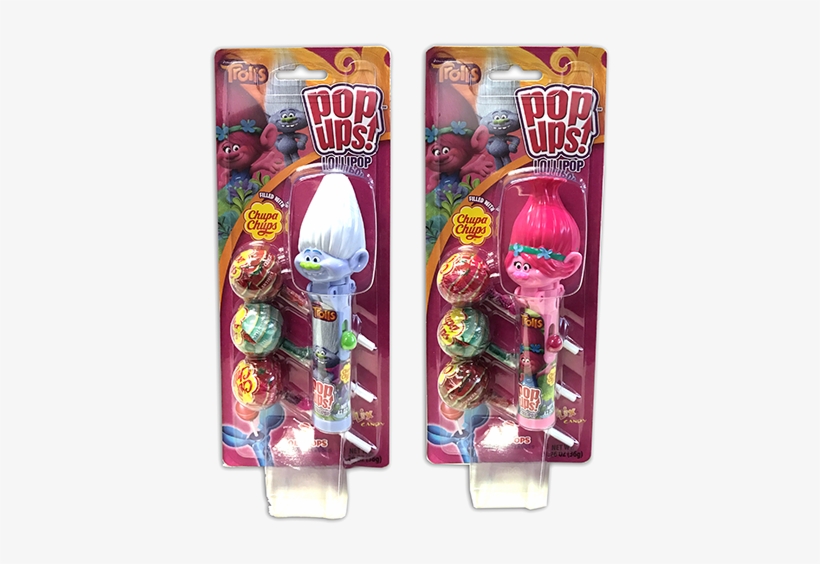 Dreamworks Trolls Pop Ups Lollipop - Flix Disney Frozen Anna Pop Ups Lollipop Dispenser, transparent png #4355981