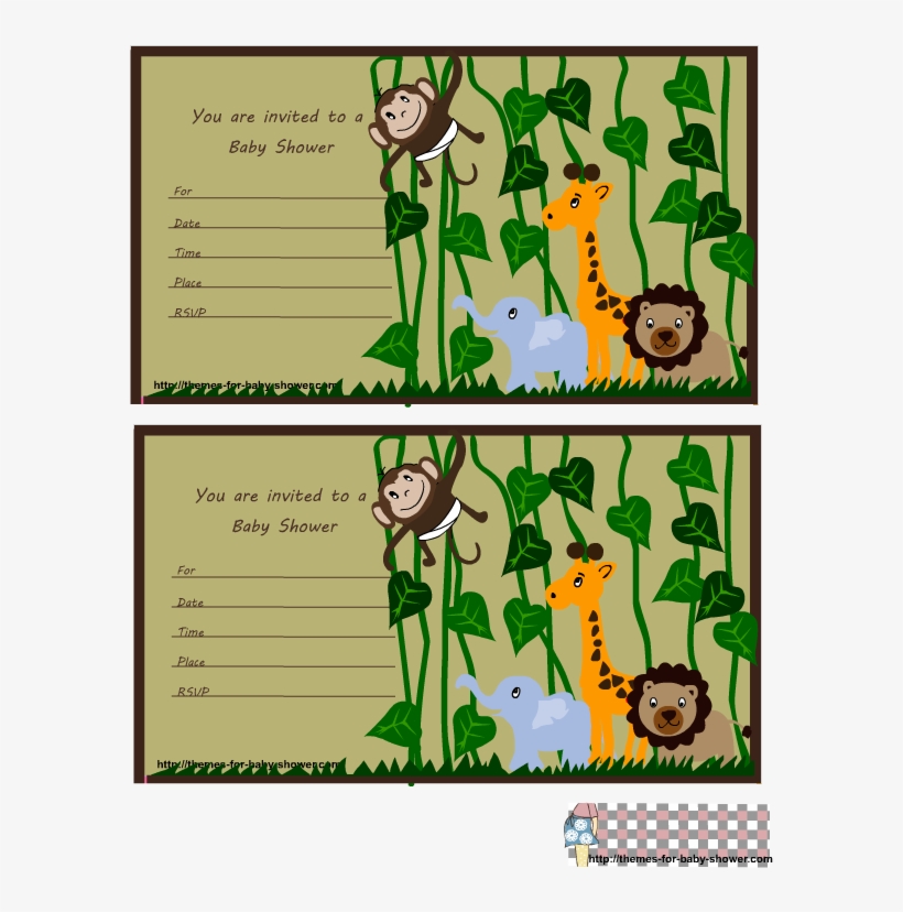 Jungle Baby Shower Invitations 3 - Jungle Book Printable Invitations, transparent png #4356648