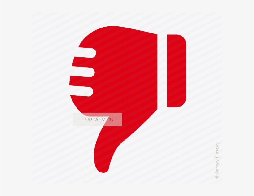 Vector Icon Of Thumbs-down Disapproval Hand Gesture - Thumbs Down Small, transparent png #4357763