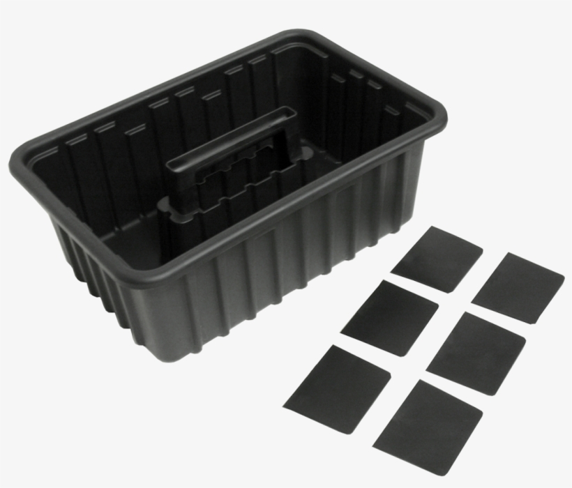 Home - Black Plastic Tote W 6 Dividers, transparent png #4358249