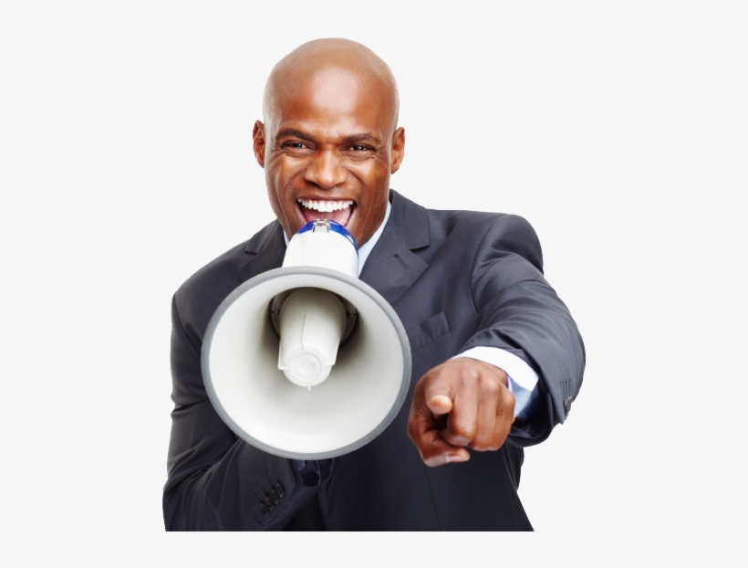 Guy With Megaphone - Black Man With Megaphone, transparent png #4359089