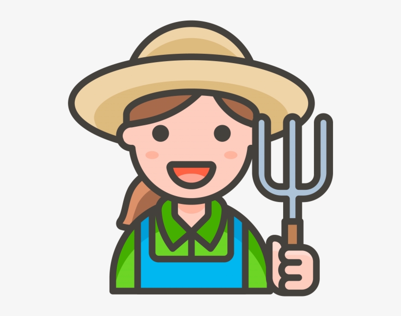 Woman Farmer Emoji - Woman Farmer Icon, transparent png #4359428