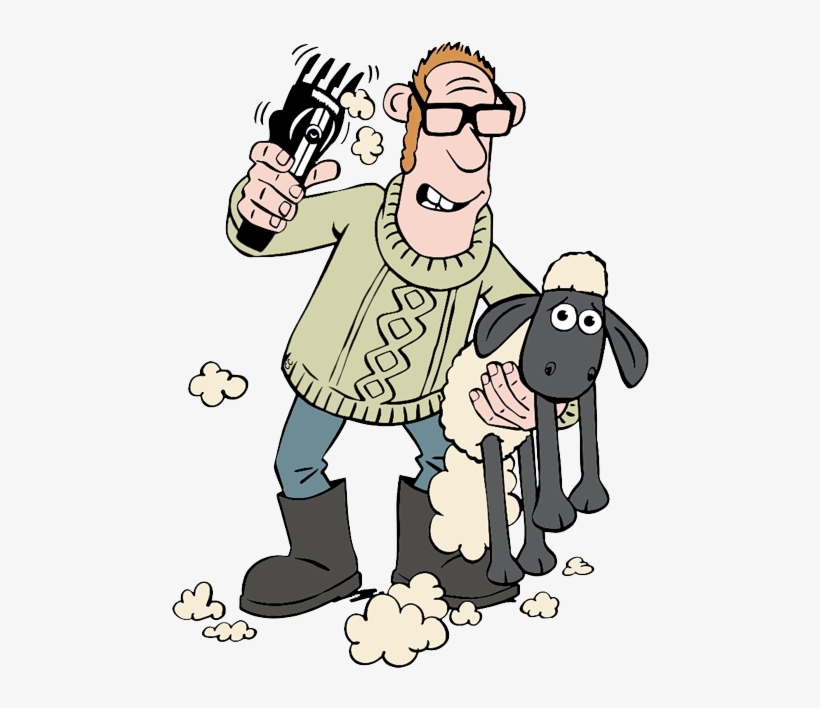 Shirley The Farmer Shaving Shaun - Sheep And Farmer Cartoon - Free  Transparent PNG Download - PNGkey