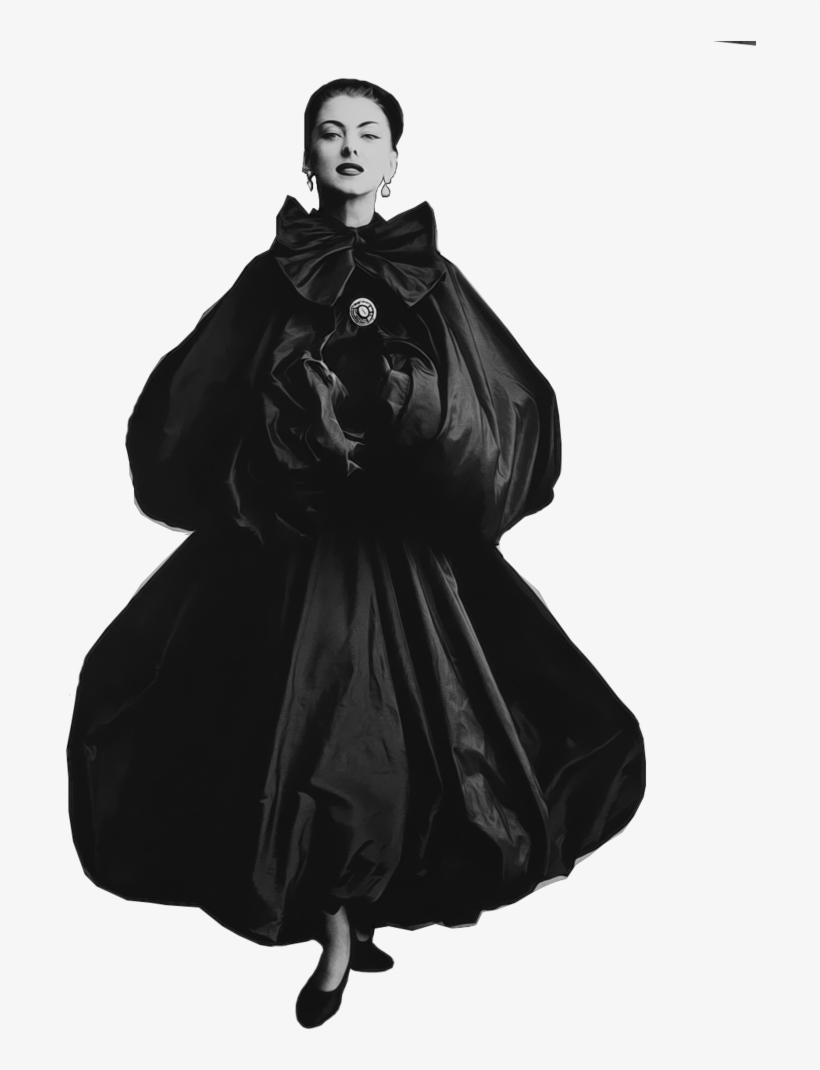 Model Black Png - Balenciaga 1950, transparent png #4360153