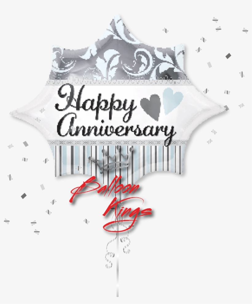 Happy Anniversary Elegant - Amscan Elegant Happy Anniversary Burst Junior Shape, transparent png #4361799