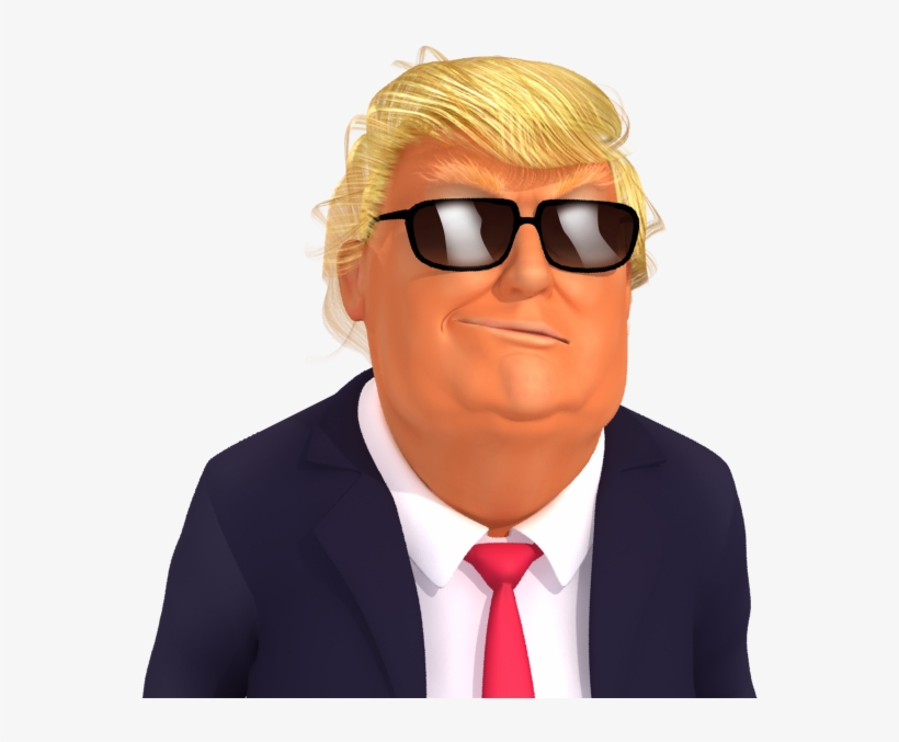 #trumpstickers Deal With It, Donald Trump 3d Caricature - Donald Trump, transparent png #4363290