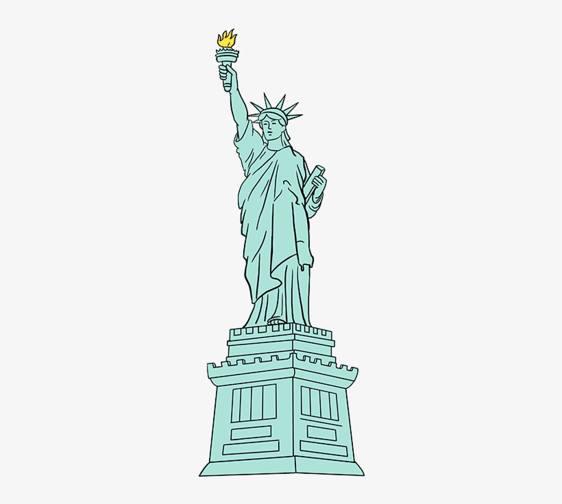 How To Draw Statue Of Liberty - Statue Of Liberty Drawing Simple, transparent png #4363852