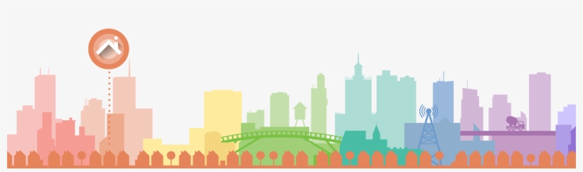 Coins Landing Skyline - Footer City, transparent png #4363937