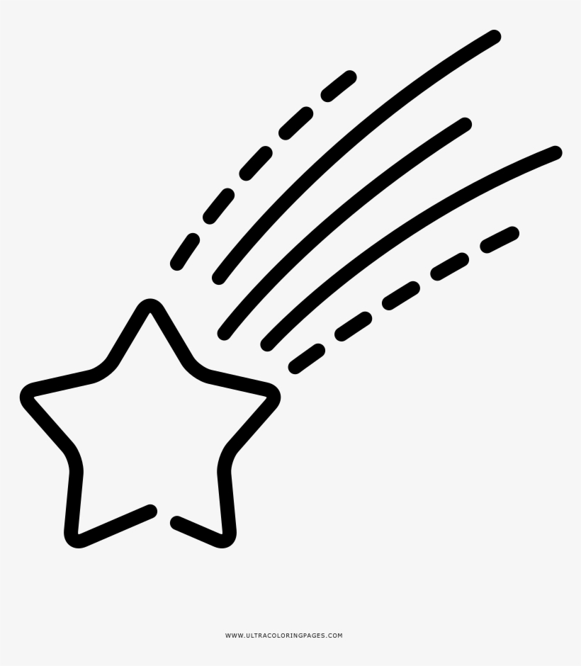 Shooting Star Coloring Pages With Page Ultra - Shooting Star Outline, transparent png #4364844