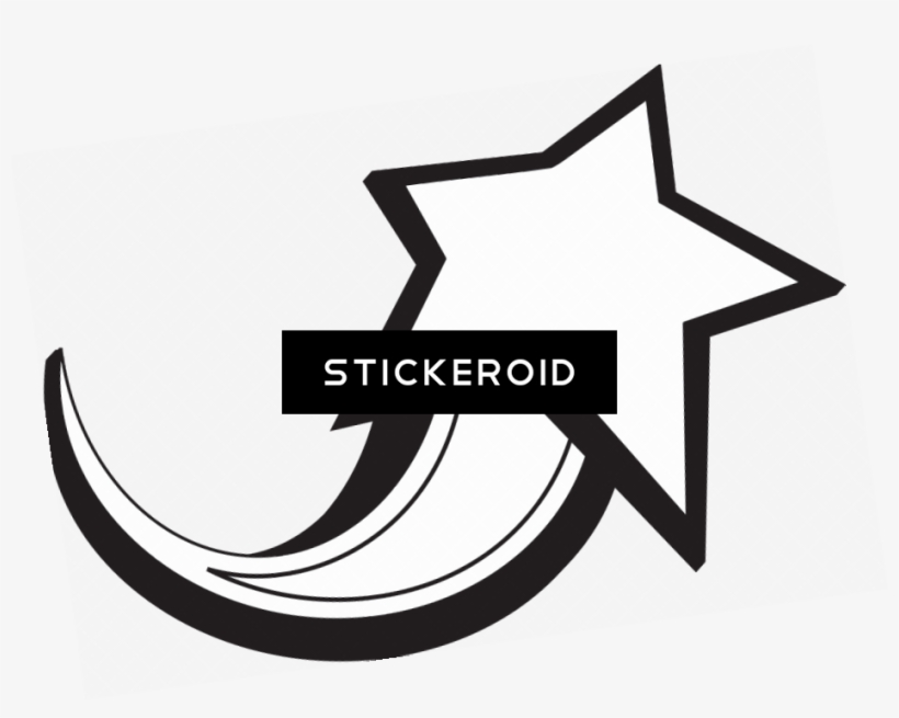 Black And White Shooting Star Clipart - Emblem, transparent png #4364872