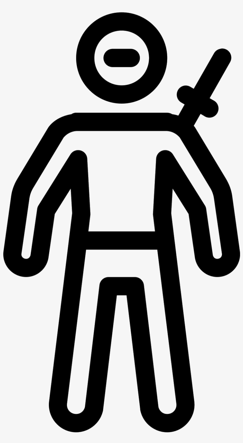 This Icon For Ninja Resembles A Man With A Sword Slung - Icon, transparent png #4365330